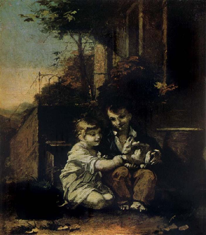 Pierre-Paul Prud hon Children with a Rabbit Norge oil painting art